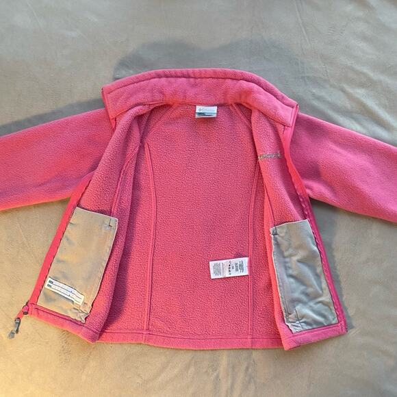 Columbia Girl’s Fleece Zip up Jacket Color Pink Size 7/8 *See description - Picture 6 of 10